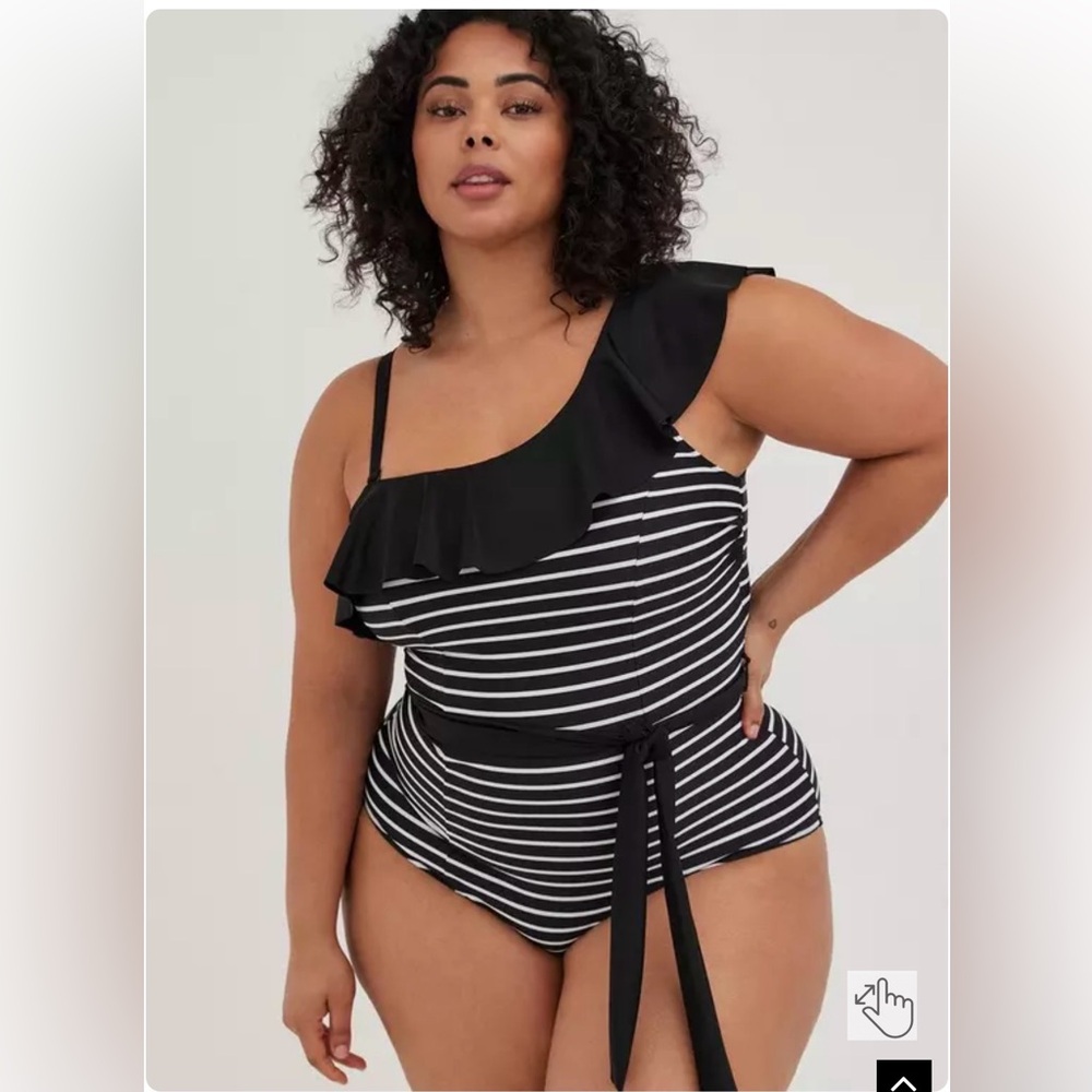 Torrid Retro Chic Ruffle One-Piece Swimsuit - Stripe